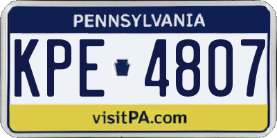 PA license plate KPE4807