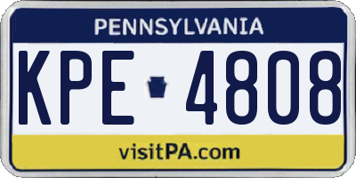 PA license plate KPE4808