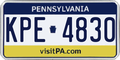 PA license plate KPE4830