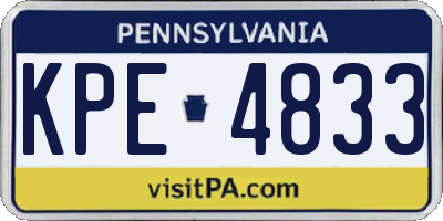 PA license plate KPE4833