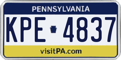 PA license plate KPE4837