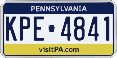 PA license plate KPE4841