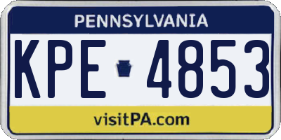 PA license plate KPE4853