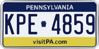 PA license plate KPE4859