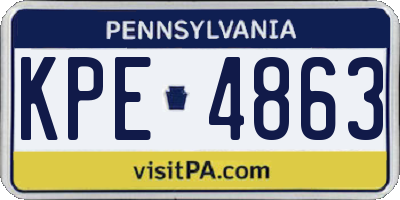 PA license plate KPE4863