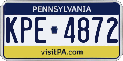 PA license plate KPE4872