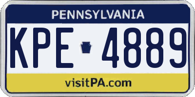 PA license plate KPE4889