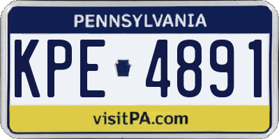 PA license plate KPE4891