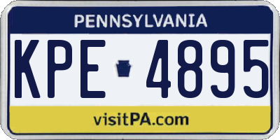 PA license plate KPE4895