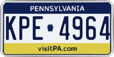 PA license plate KPE4964