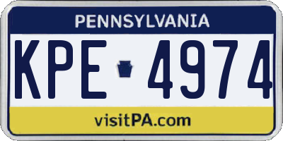 PA license plate KPE4974