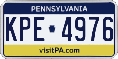 PA license plate KPE4976