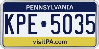 PA license plate KPE5035