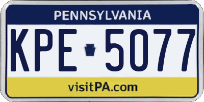 PA license plate KPE5077