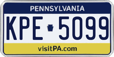 PA license plate KPE5099