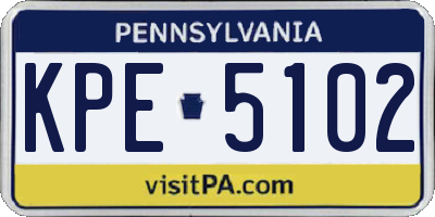 PA license plate KPE5102