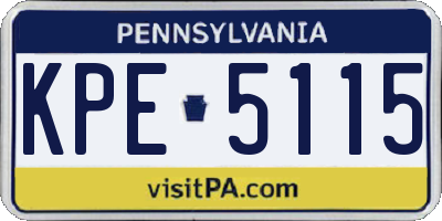 PA license plate KPE5115