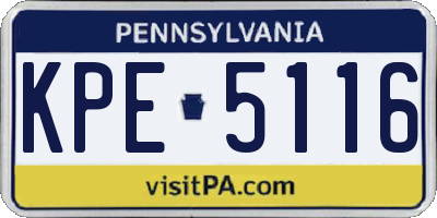 PA license plate KPE5116