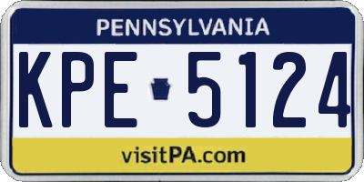 PA license plate KPE5124