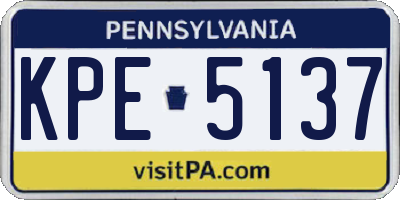 PA license plate KPE5137
