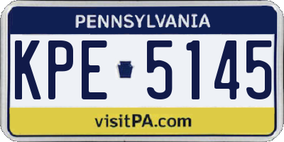 PA license plate KPE5145