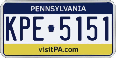 PA license plate KPE5151