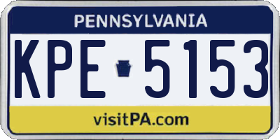 PA license plate KPE5153