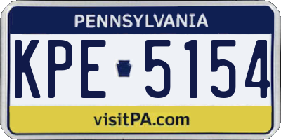 PA license plate KPE5154