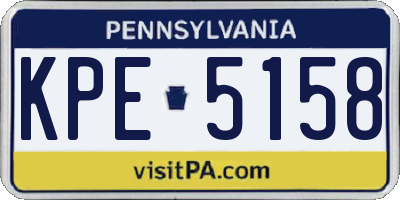 PA license plate KPE5158