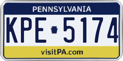 PA license plate KPE5174