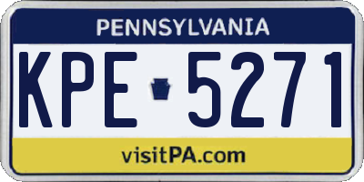 PA license plate KPE5271