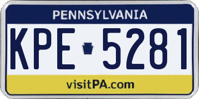 PA license plate KPE5281