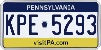 PA license plate KPE5293
