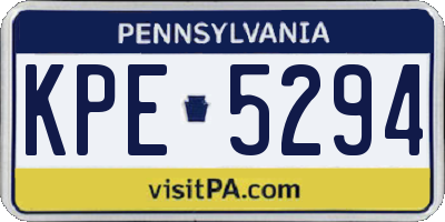 PA license plate KPE5294