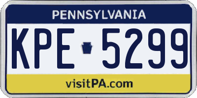 PA license plate KPE5299