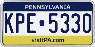 PA license plate KPE5330