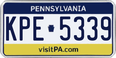 PA license plate KPE5339