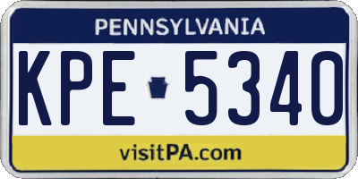PA license plate KPE5340