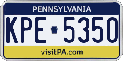 PA license plate KPE5350