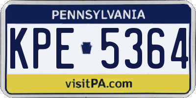 PA license plate KPE5364