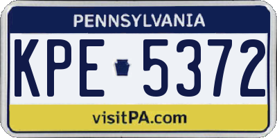 PA license plate KPE5372