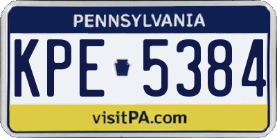 PA license plate KPE5384