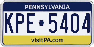 PA license plate KPE5404