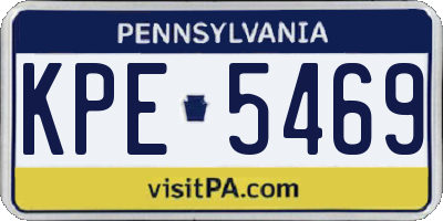 PA license plate KPE5469