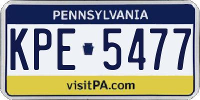 PA license plate KPE5477