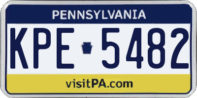 PA license plate KPE5482