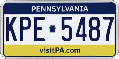 PA license plate KPE5487