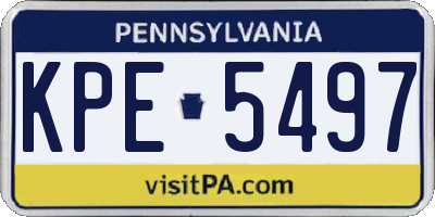 PA license plate KPE5497