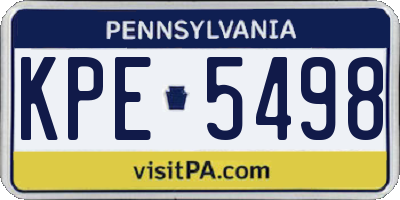 PA license plate KPE5498