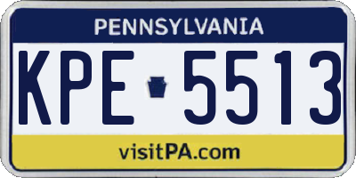 PA license plate KPE5513